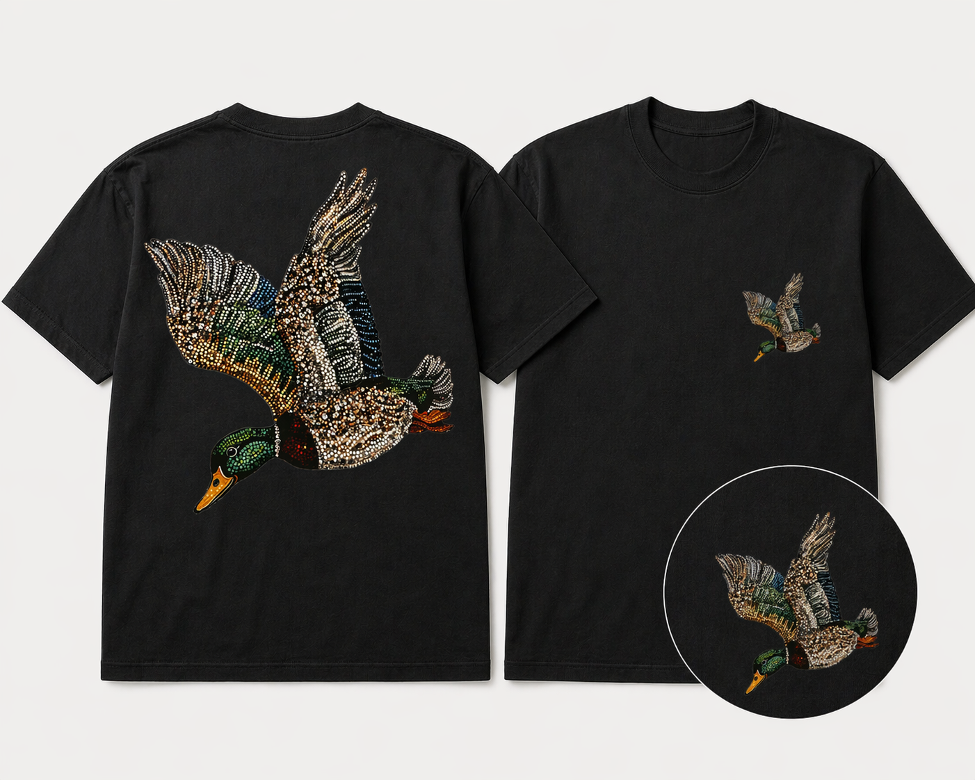 Faux rhinestone mallard tee